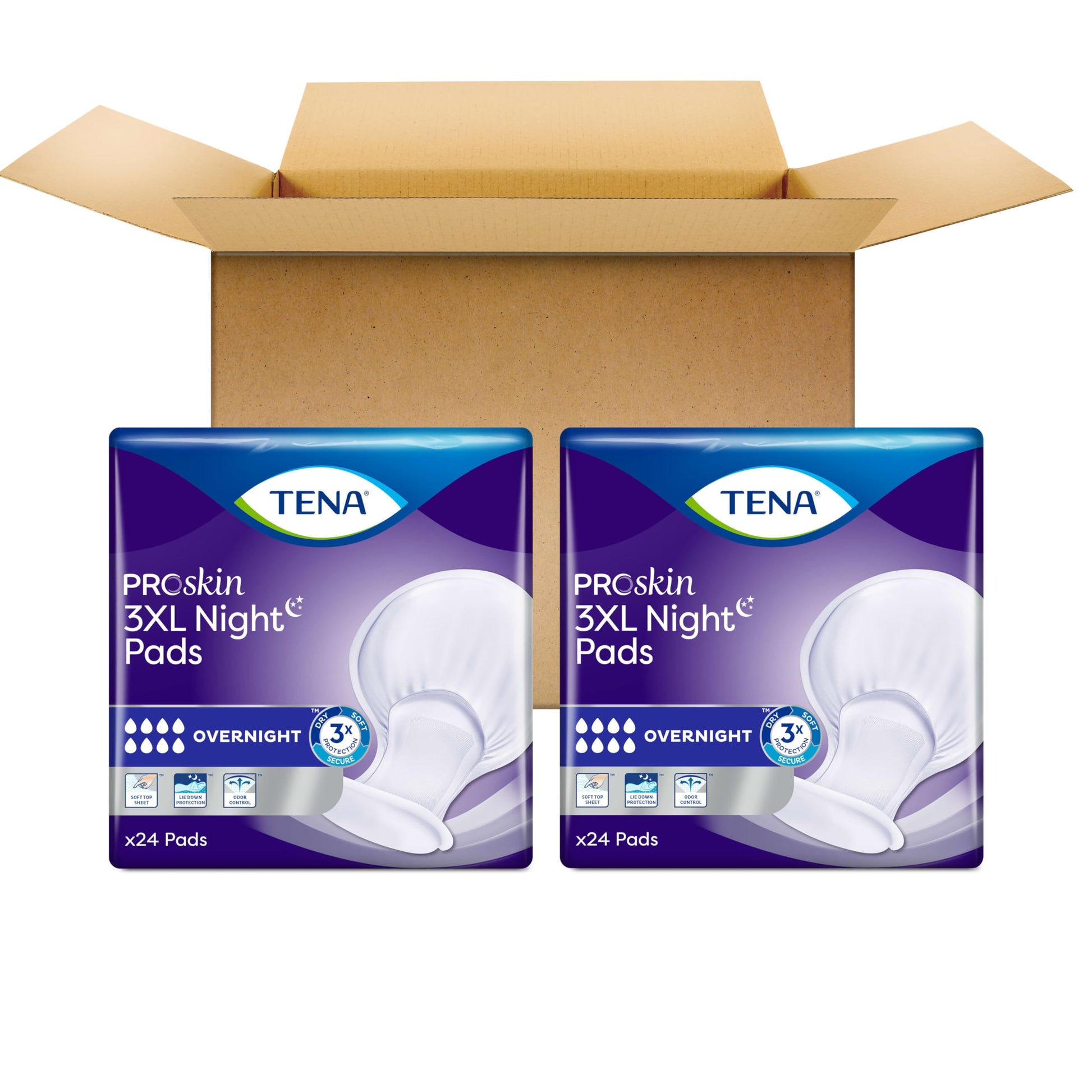 TENA ProSkin Incontinence Pads 3XL Overnight For Men & Women 48 Count