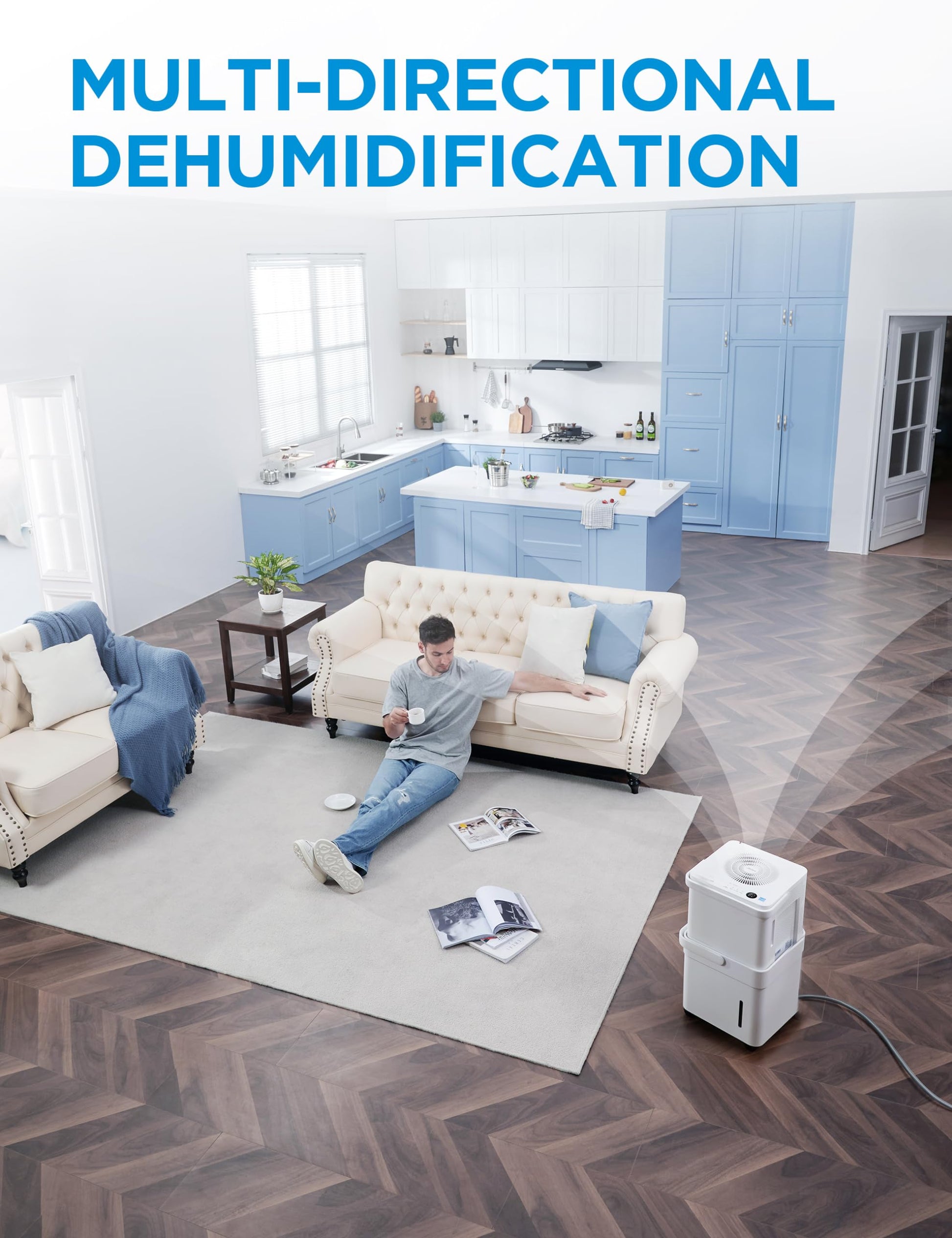 Midea Cube 20 Pint Dehumidifier for Basement, Up to 1,500 Sq. Ft. dehumidifier with drain hose, ENERGY STAR Certificated, Smart Control, Compatible with Alexa, White