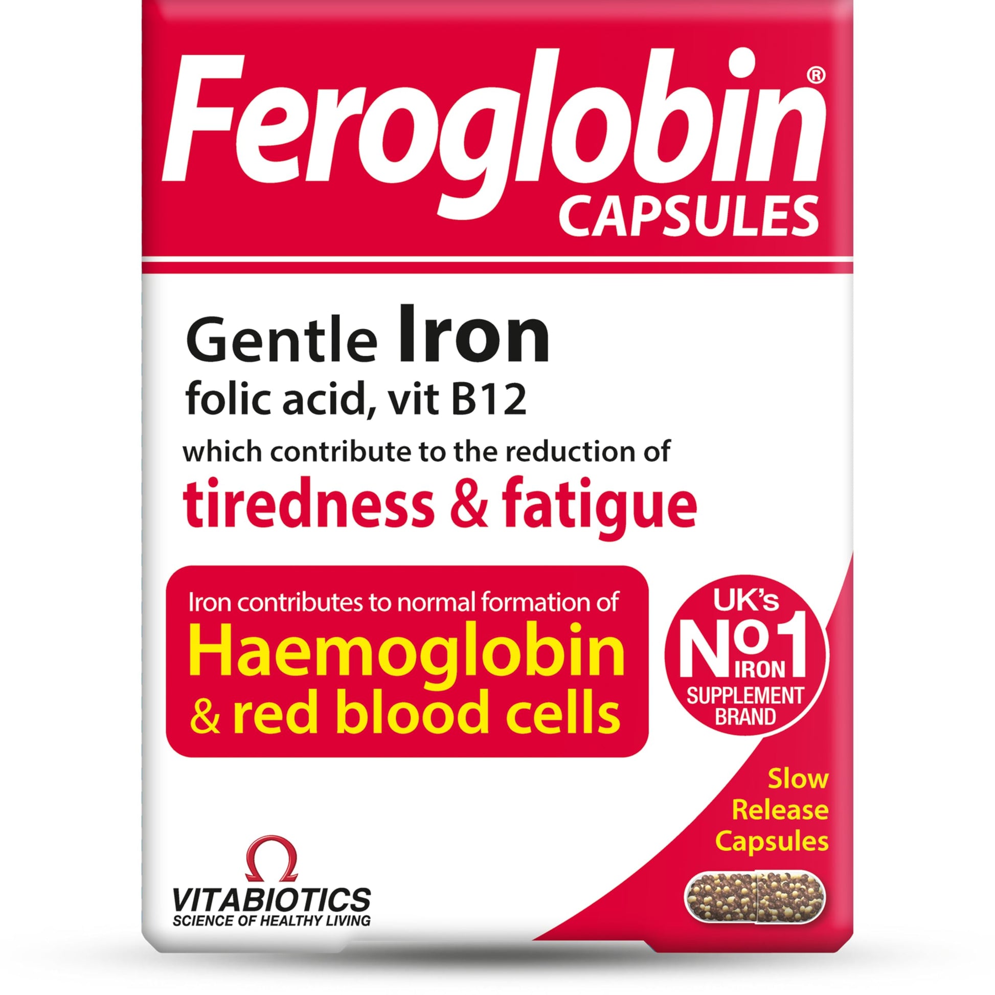 Feroglobin Vitabiotics Organic Vitamin and Mineral Capsules 30 Capsules