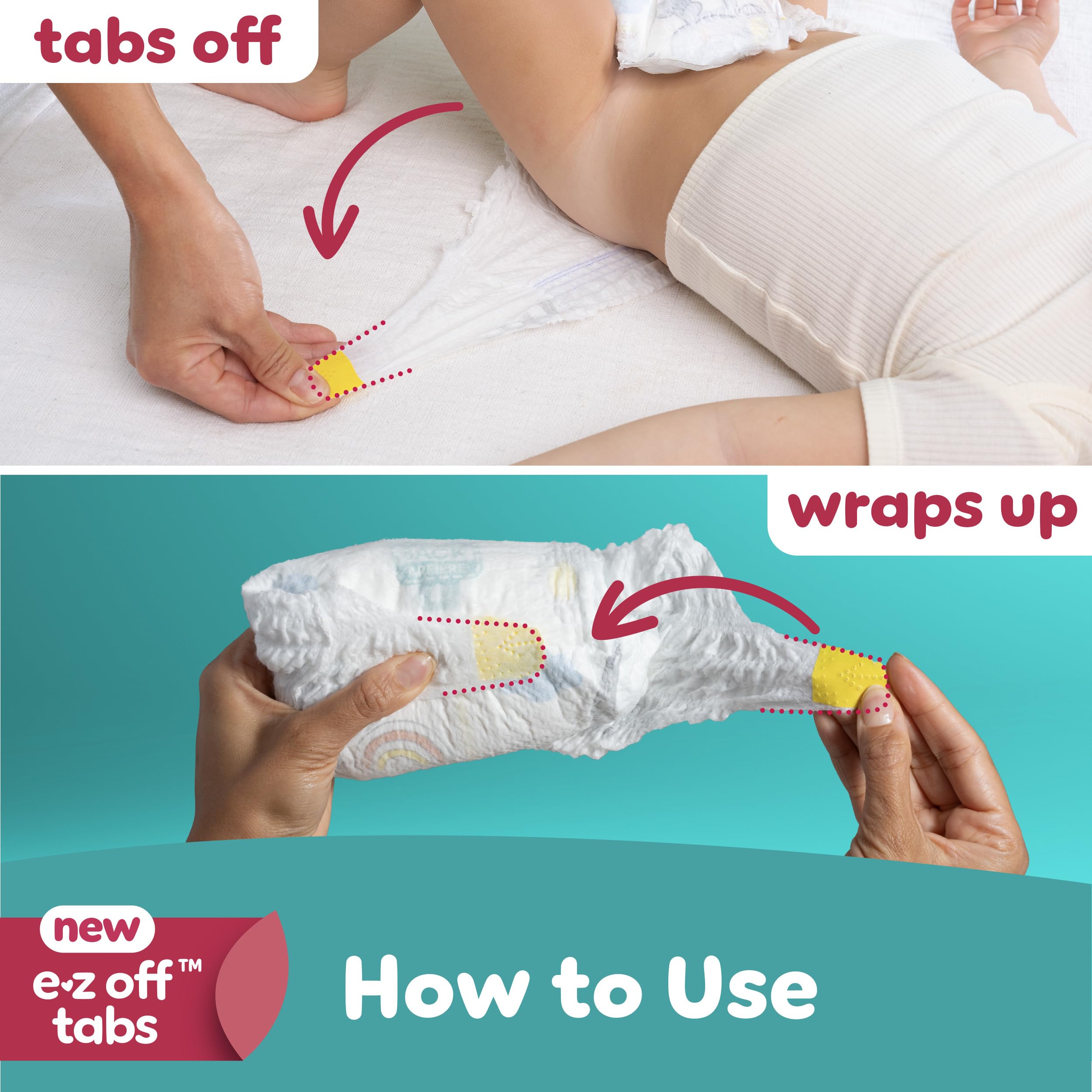 Pampers Diapers - Swaddlers 360 degrees - Size 5, 116 Count, up to 100% Leakproof Comfy Dry Fit, Designed for Easy Changes, Pull On Baby Diaper (Packaging May Vary)