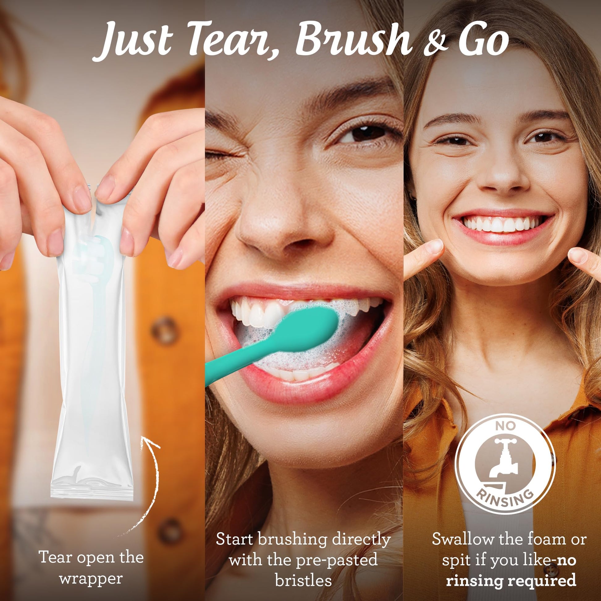 GuruNanda Ready-to-Go Disposable Mini Travel Toothbrushes - Butter on Gums Softex Bristles, Pre-Pasted Toothbrush & Toothpick - Fluoride-Free, No Rinsing Needed, 70 Ct