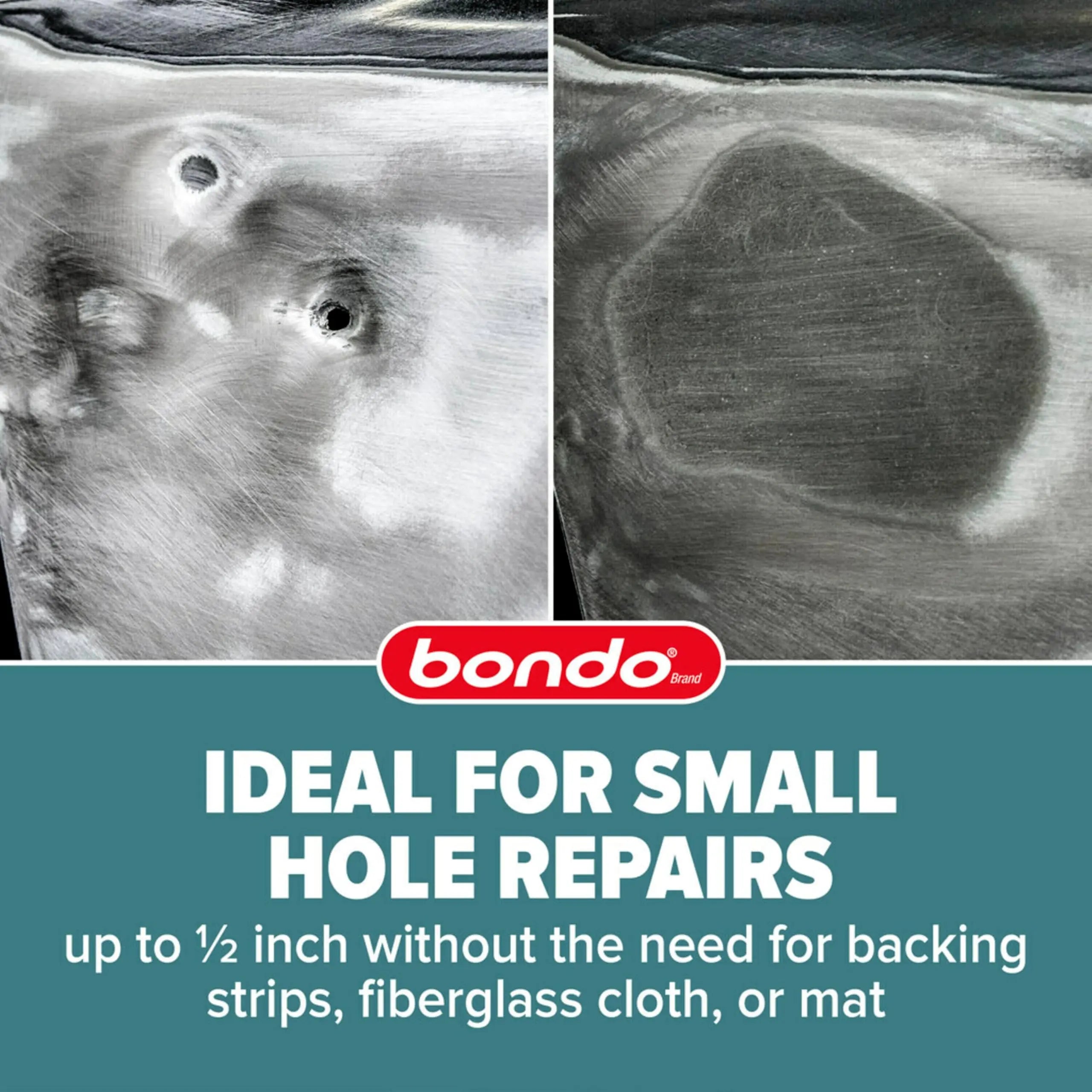 3M Bondo Short Strand Fiberglass Reinforced Filler 1.37 LB (621 g) with Bondo Cream Hardener 0.5 oz (14g), Repair Holes Up To 0.5 IN, Waterproof (SS-PT-ES)