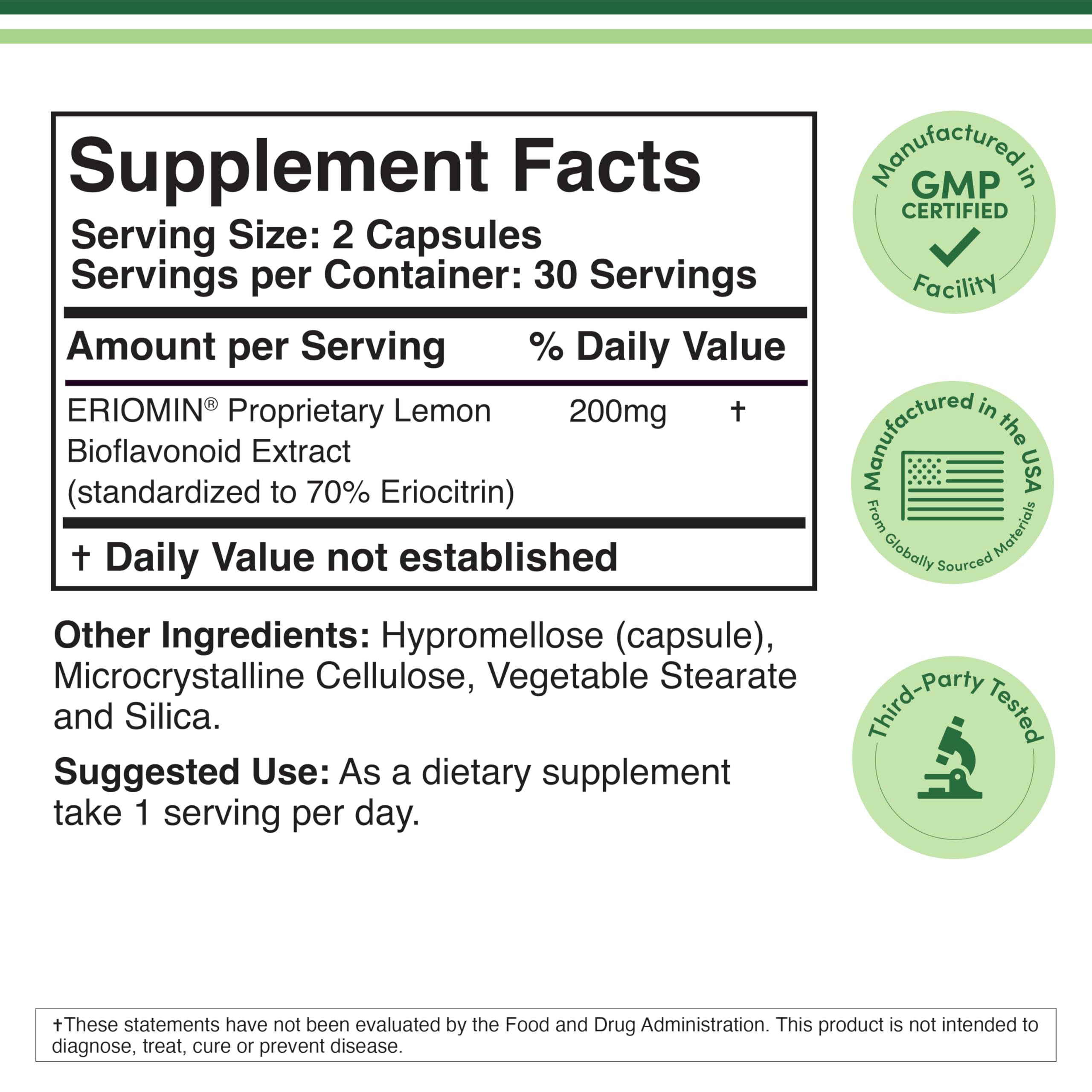 GLP-1 Supplement - Clinically Studied Bioflavonoid Extract to Help Support Natural GLP 1 Levels and Promote Gut Health (200mg, 30 Servings) Std to 70% Eriocitrin and 5% Hesperidin by Double Wood