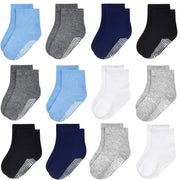GRPSKCOS Baby Socks Non Slip 12 Pairs Toddler Anti Skid Socks for 0-7 Years Infants Little Kids Boys Girls (#1 Multicolor-12 Pairs, 6-12 Months)