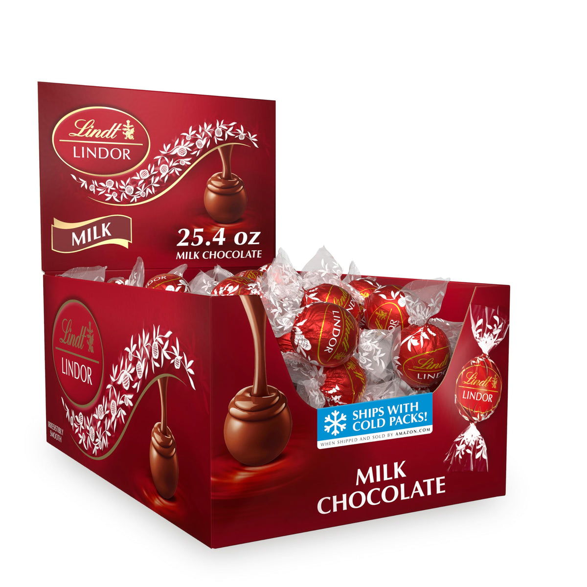 Lindt LINDOR Vollmilch Schokoladen Trüffel, Halloween Süßigkeiten, 720 g, 60 Stück
