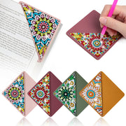 WIVICO 4 pcs Diamond Painting Bookmarks, DIY Diamond Art Kits for Adults, Book Corner - Protecting Bookmark Craft Supplies Kits for Book Lovers(Mandala)