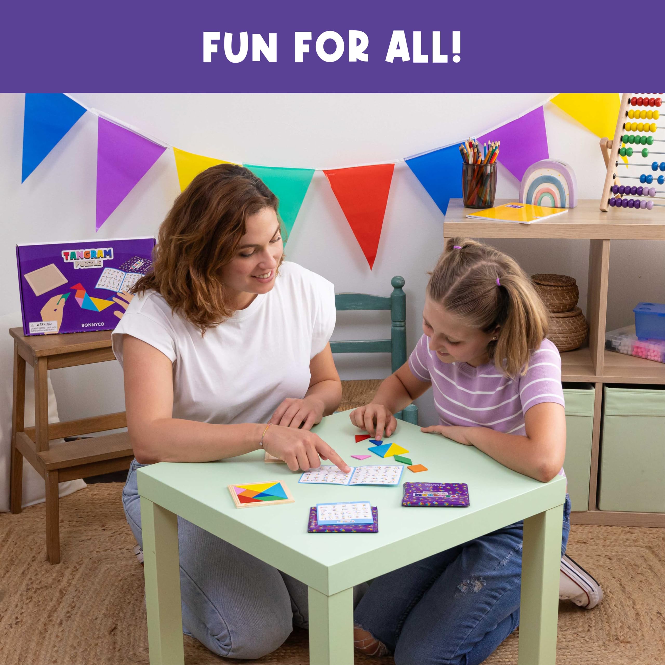 Tangram Puzzle Wooden Pack 30 Kids Party Favors - BONNYCO | Goodie Bags Stuffers for Kids 3-5 4-8, Return Gifts for Birthday Party Goody Bag Stuffers | Pinata Filler Toys Bulk Classroom Prizes Rewards