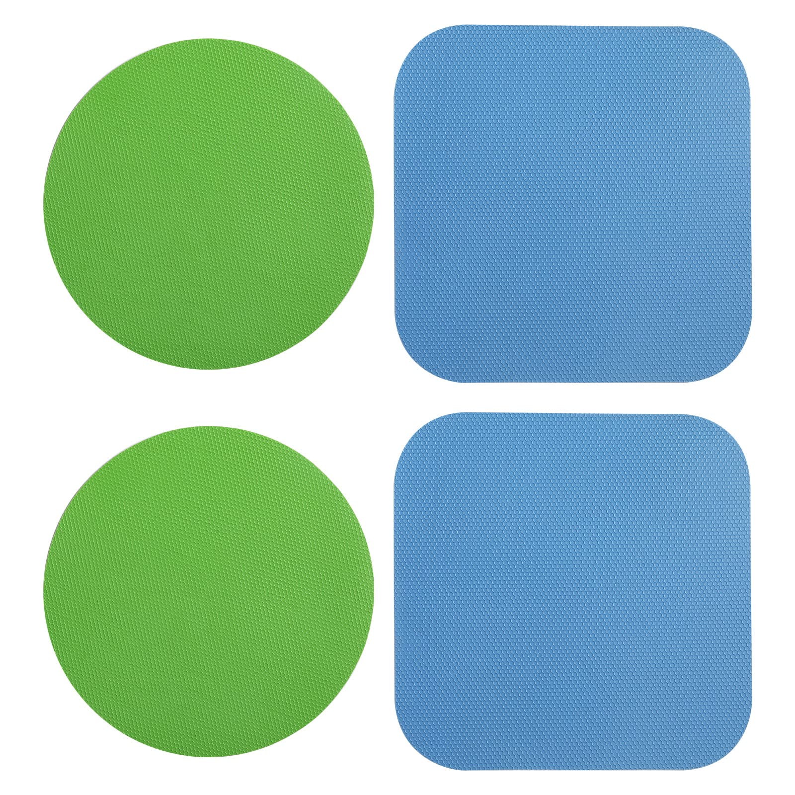 LUTER 4pcs Jar Opener, Rubber, Multi-function Silicone Bottle Opener for Seniors with Arthritis Weak Hands Lid Cap Gripper Pads Kitchen Coasters Gadgets(Light Blue, Green)