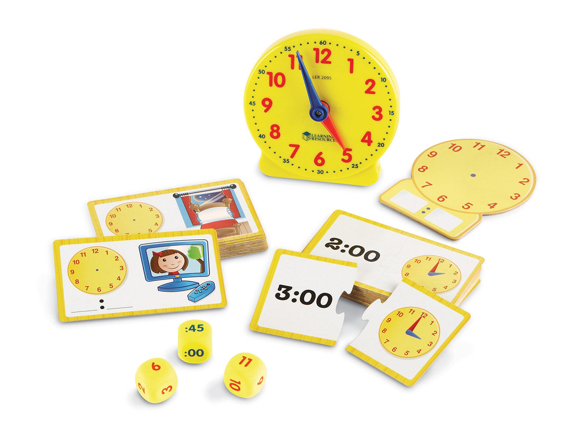 Learning Resources Zeiterfassungsset – 41 Teile, ab 5 Jahren, Uhr zum Unterrichten der Zeit, Zeiterfassung, Homeschooling-Zubehör, Montessori-Uhr