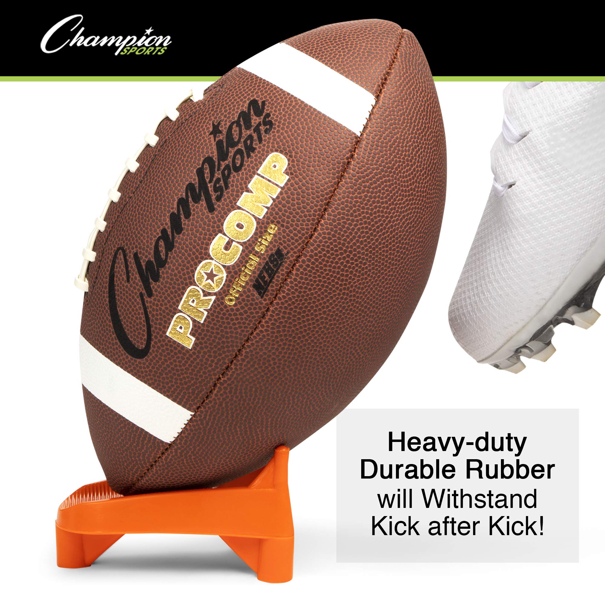 Champion Sports Hevy Duty Football Kickoff Kicking Tee - High Visibility Orange - 1"