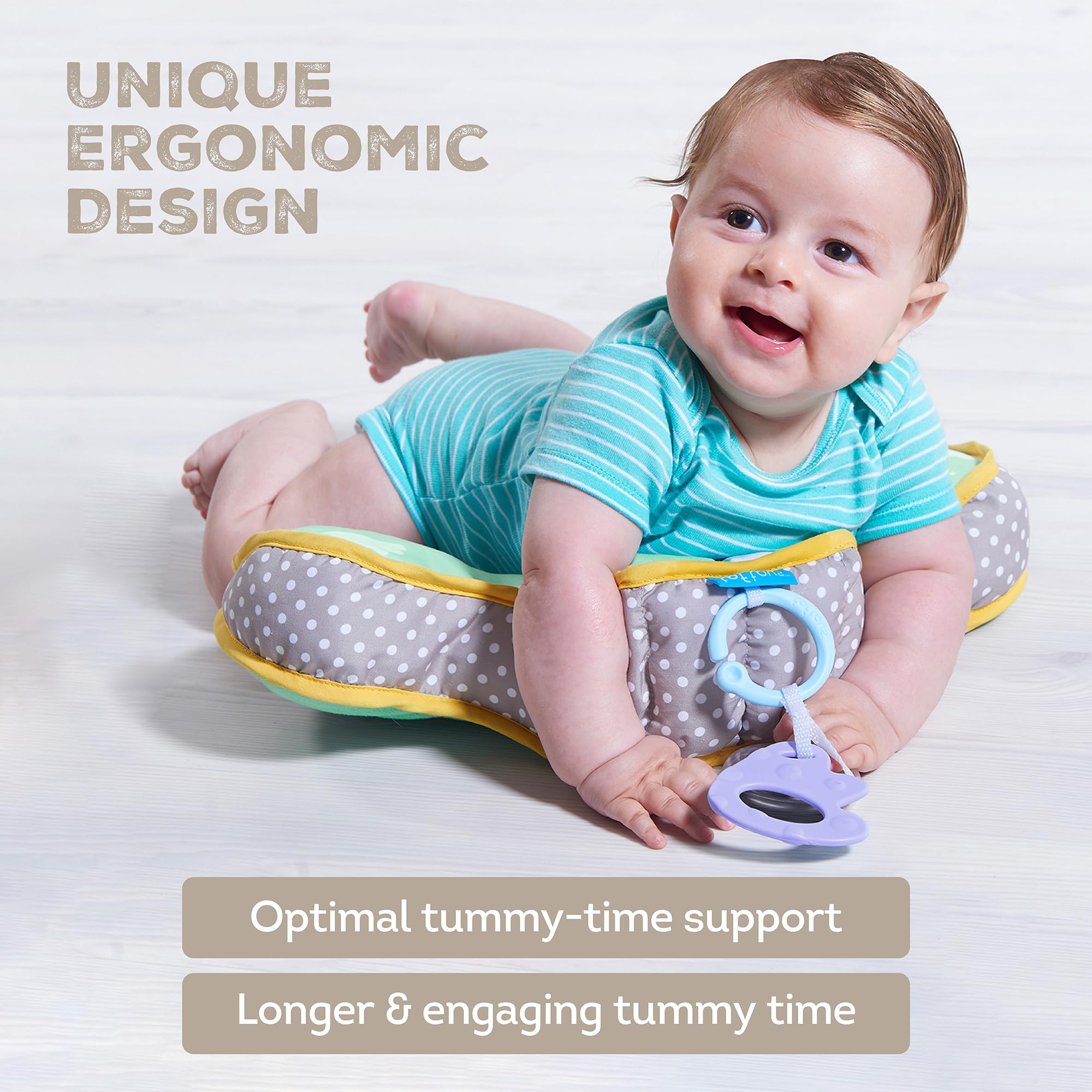 Taf Toys Baby Tummy Time Cushion | Perfect for 2-6 Months Old Babies, Enables Easier Development & Easier Parenting, Natural Developmental, Comfortable Tummy Time, Ergonomic Design, Detachable Toys