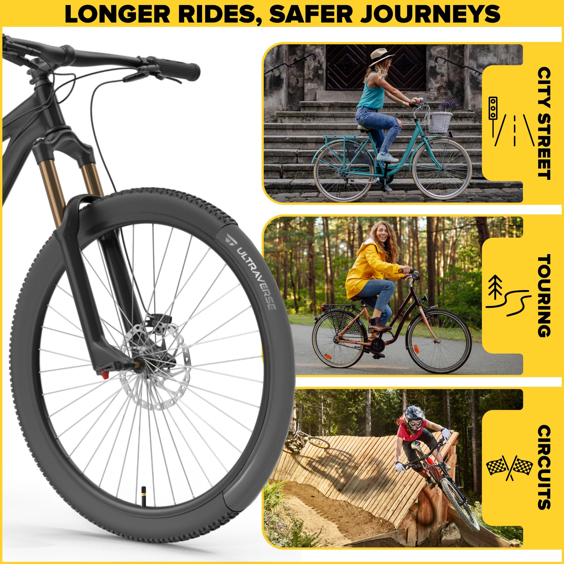 Ultraverse Bike Inner Tube for 26 X 1.75/1.95/2.10/2.125 inch Bicycle Tire with Schrader Valve – Rubber Tubes for Mountain and Trail, Cruisers, MTB, Gravel, Enduro, Downhill, City Bikes - 2 Pack