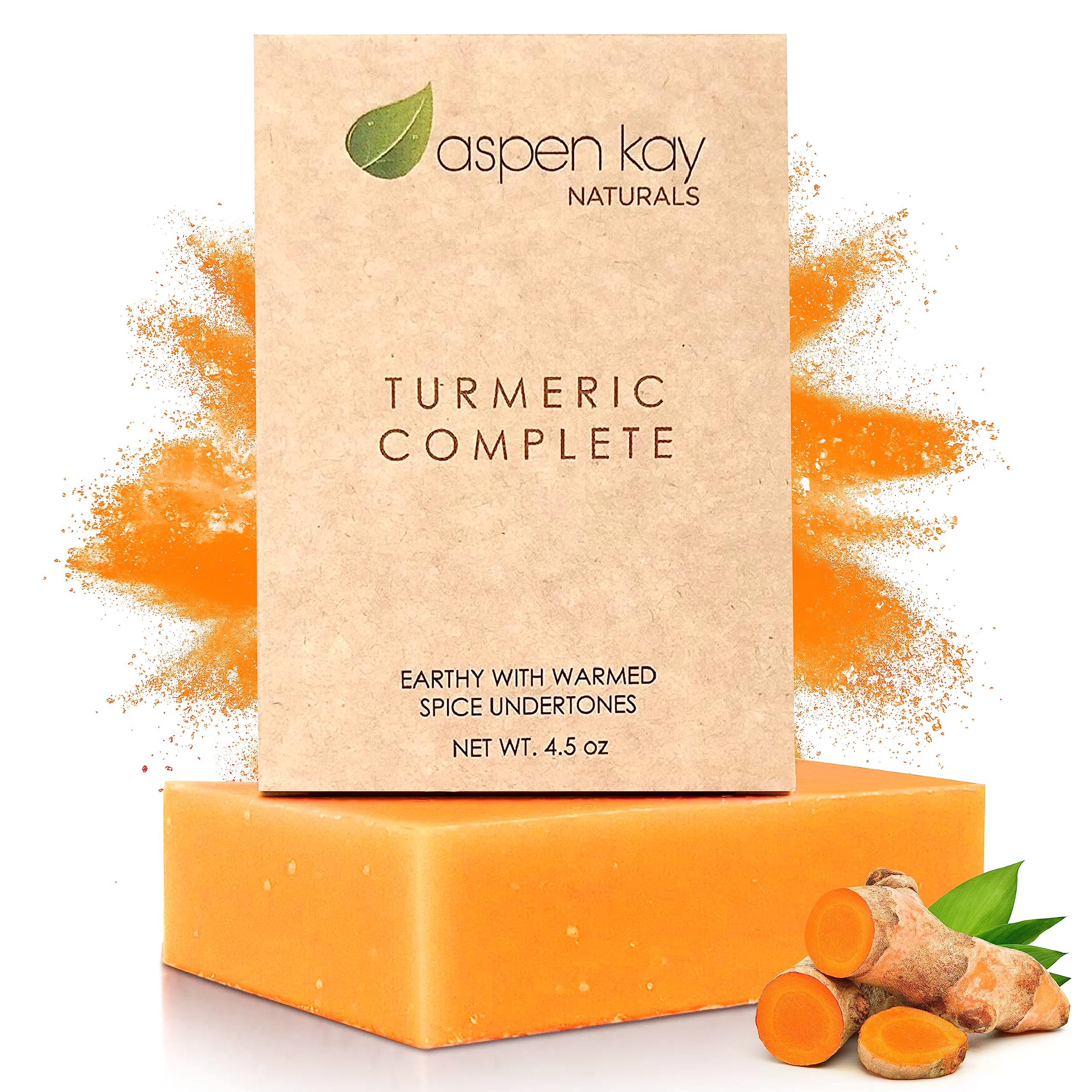 Turmeric Soap Bar for Body & Face - Made with Natural and Organic Ingredients - Gentle Soap – For All Skin Types – Made in USA 4.5 oz Bar (Pack of 1)