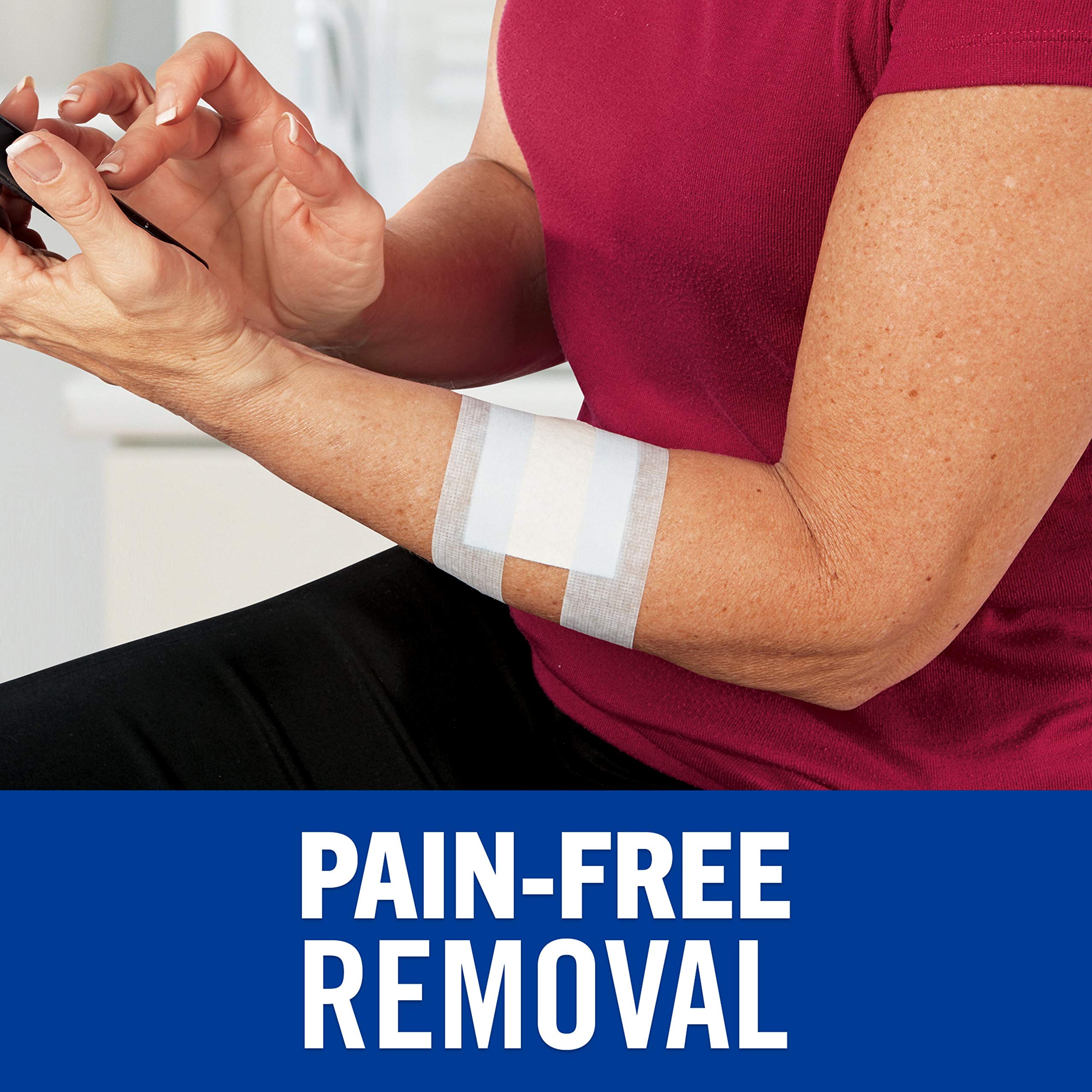 Nexcare Strong Hold Pain-Free Removal Tape for Sensitive Skin, 1 in x 4 yd, 1 Roll