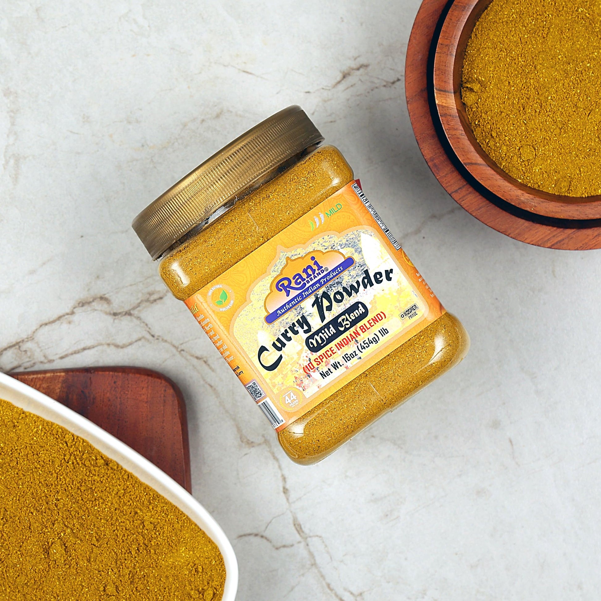Rani Curry Powder Mild (10-Spice Authentic Indian Blend) 1lb (454g) PET Jar ~ All Natural | Salt-Free | NO Chili or Peppers | Vegan | No Colors | Gluten Friendly | NON-GMO | Kosher | Indian Origin