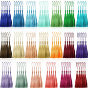 Creatrill 100 Pcs 13cm/5 Inch Silky Handmade Soft Craft Mini Tassels with Loops for Jewelry Making, DIY Projects, Bookmarks, 20 Colors, 5 Pcs of Each