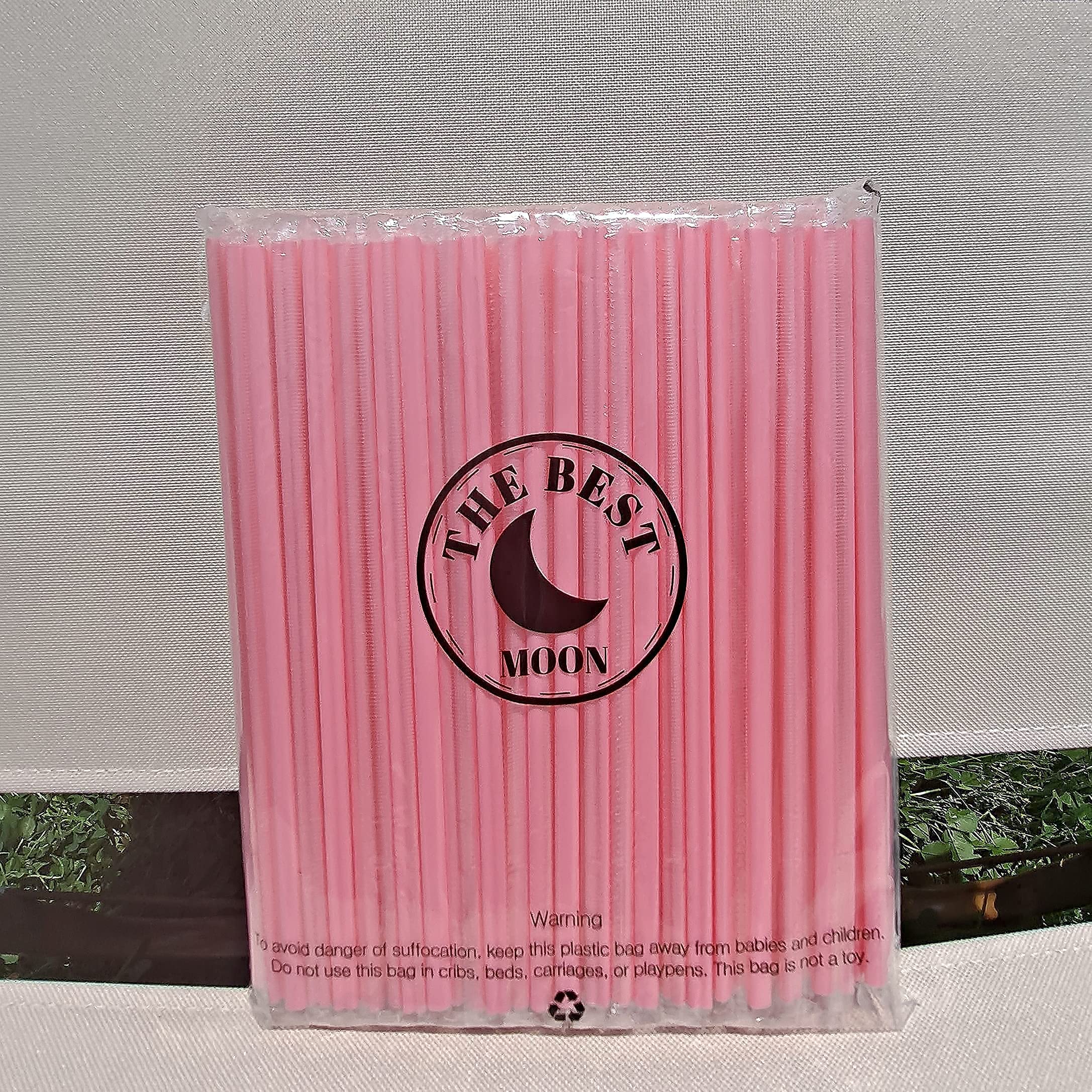 The best MOON 100pcs Heart Shaped Pink Straws Disposable Drinking Cute Straw Individually Wrapped Pink Plastic Straw Galentines Day, Cocktail, Birthday Party, Bridal Shower, Wedding Decorations