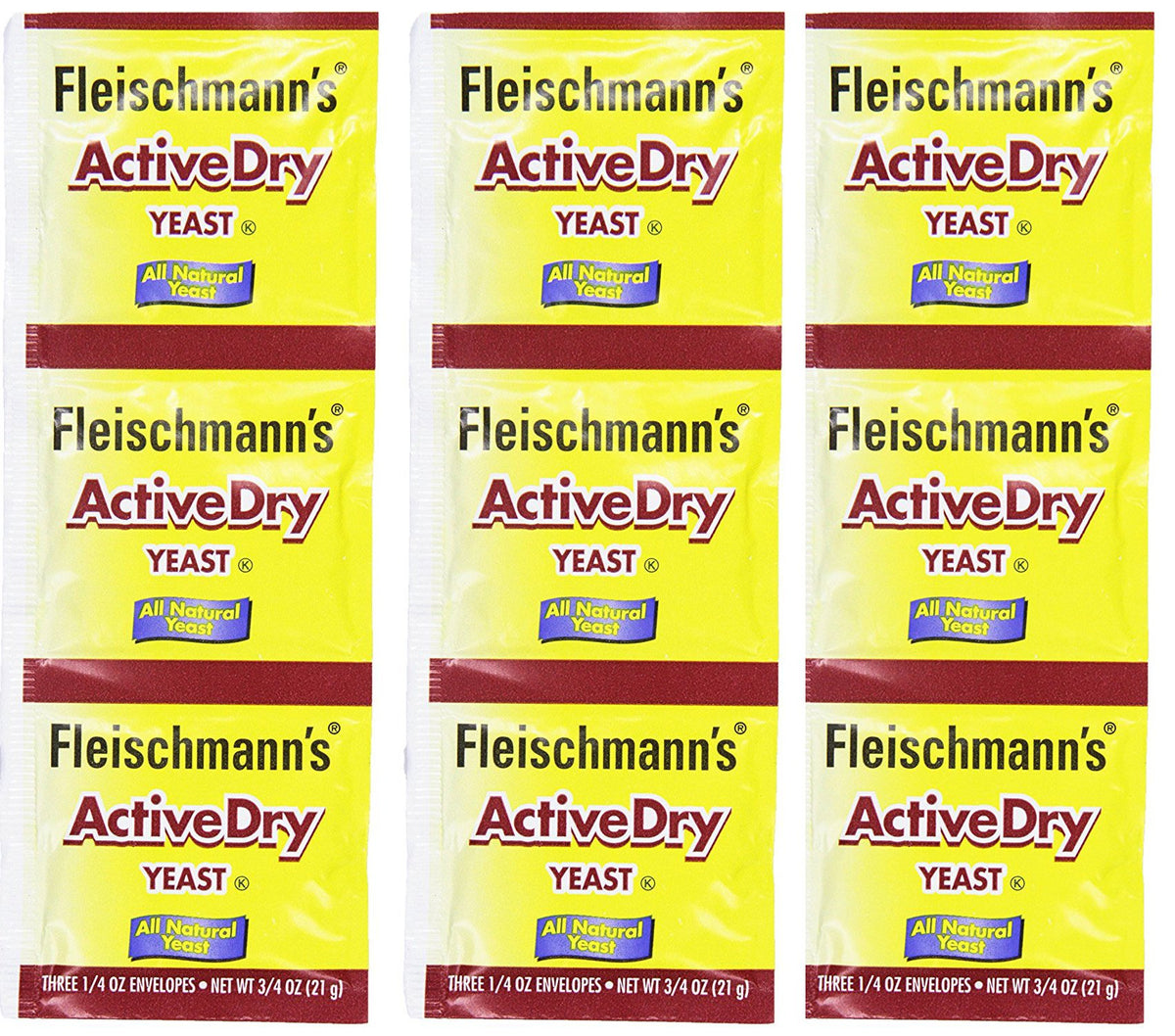 Fleischmann's aktive Trockenhefe, 7g, 9 Stück