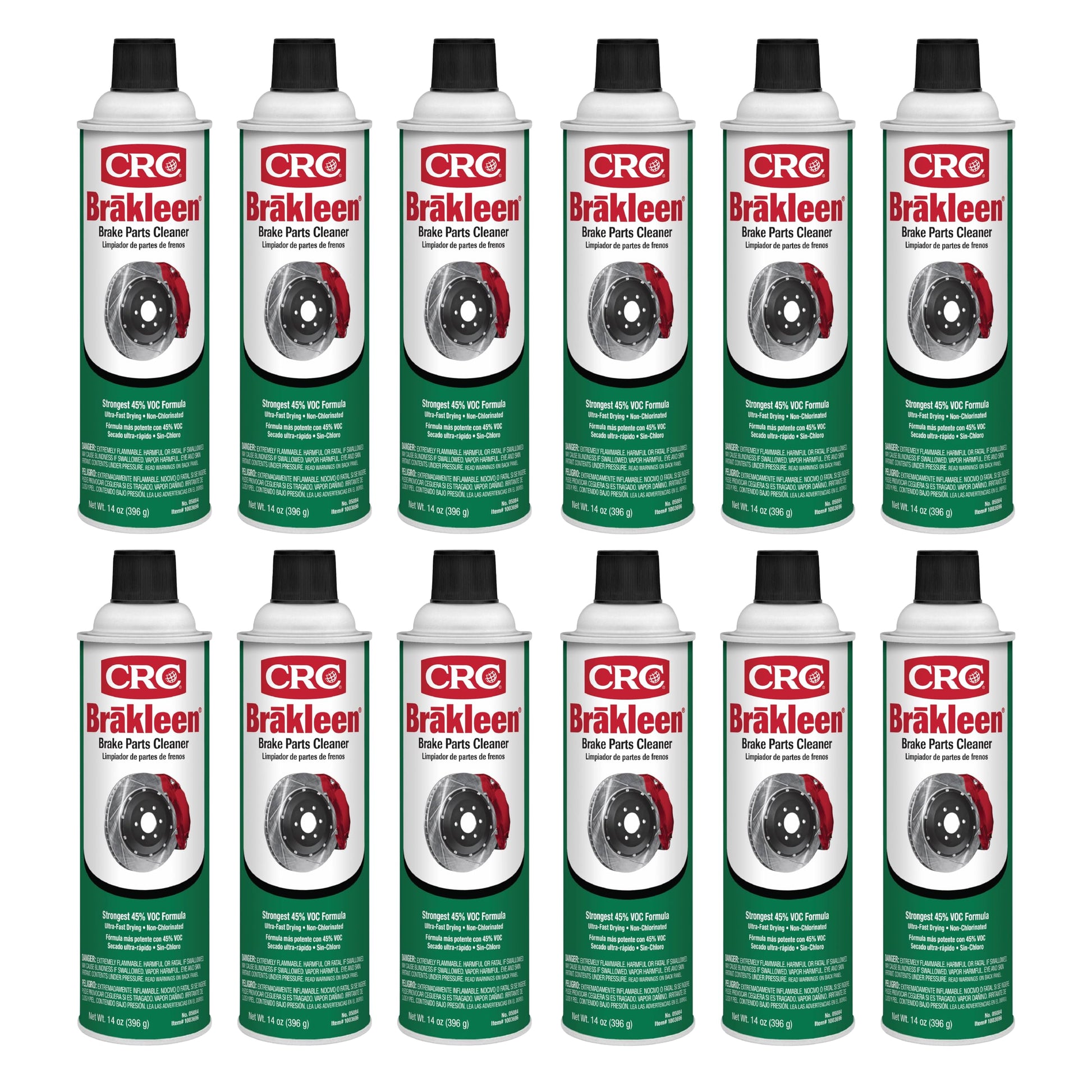 CRC (05084-12PK) Brakleen Non-Chlorinated Brake Parts Cleaner - 14 oz., (Pack of 12)