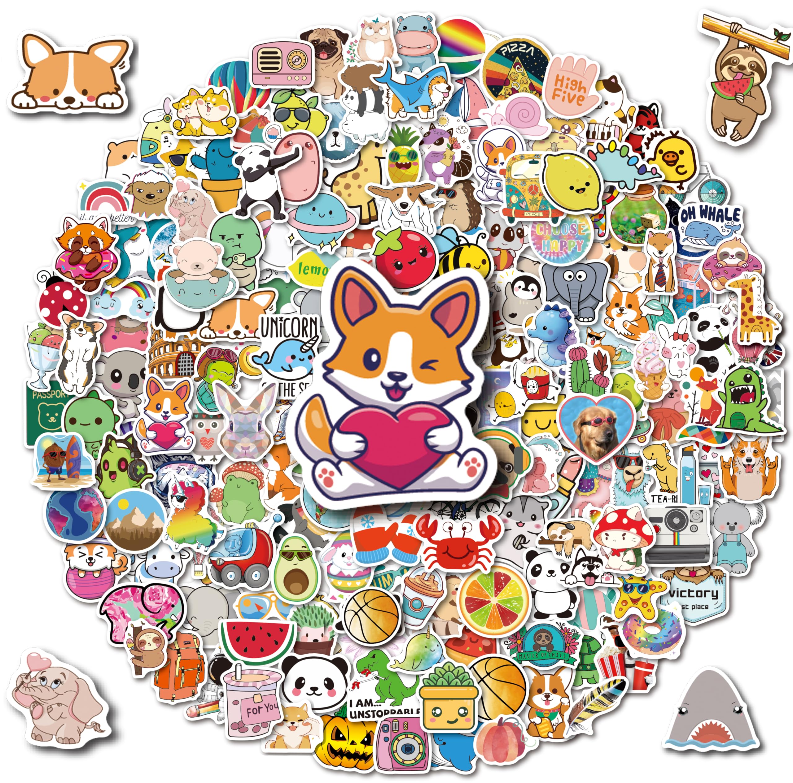 Stickers for Water Bottles, 200PCS Water Bottle Stickers for Kids, Waterproof Vinyl Stickers, Cute Stickers for Kids Classroom, Teacher Prizes Classroom Must Haves