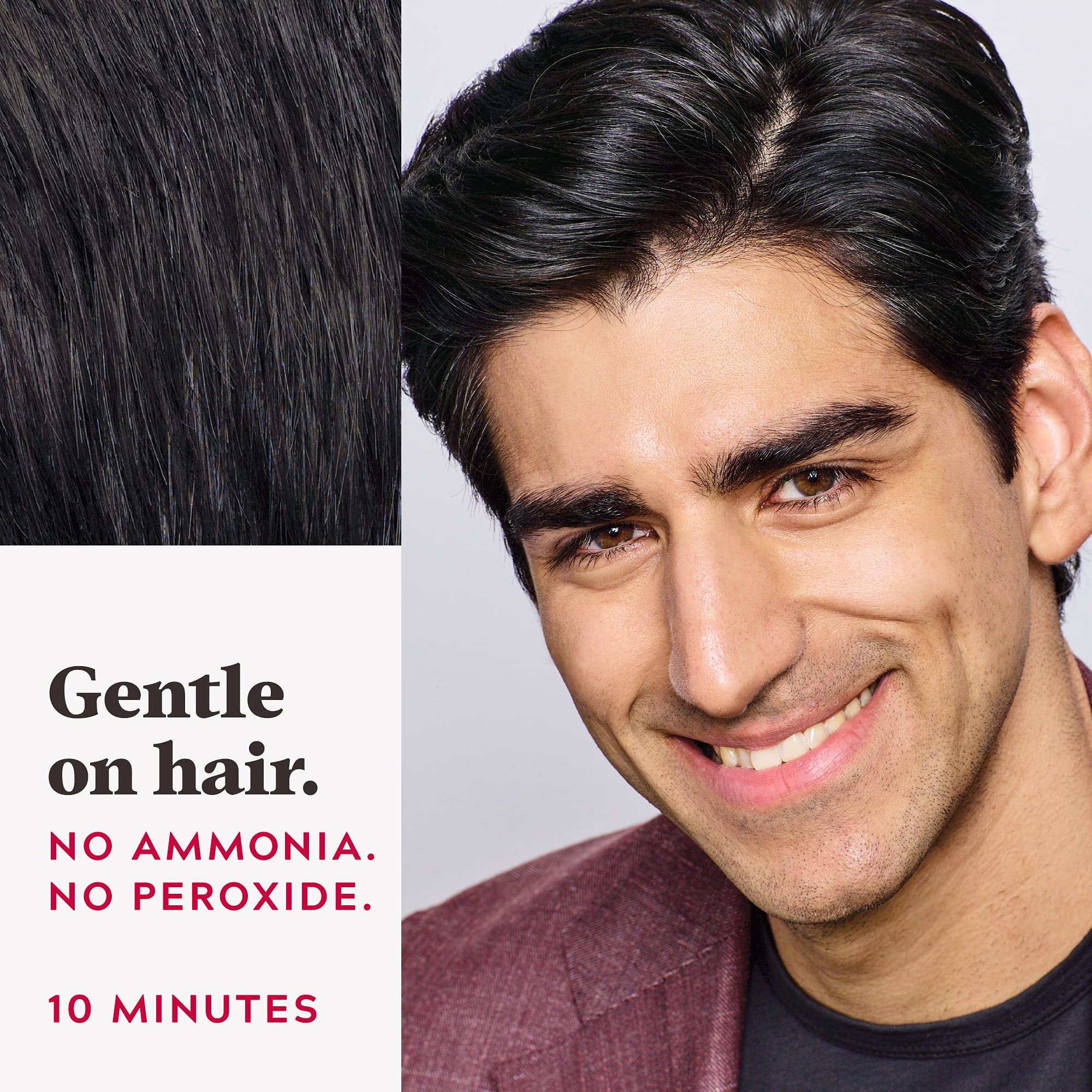 Just For Men Easy Comb-In Color Mens Hair Dye, Easy No Mix Application with Comb Applicator - Real Black, A-55, Pack of 1