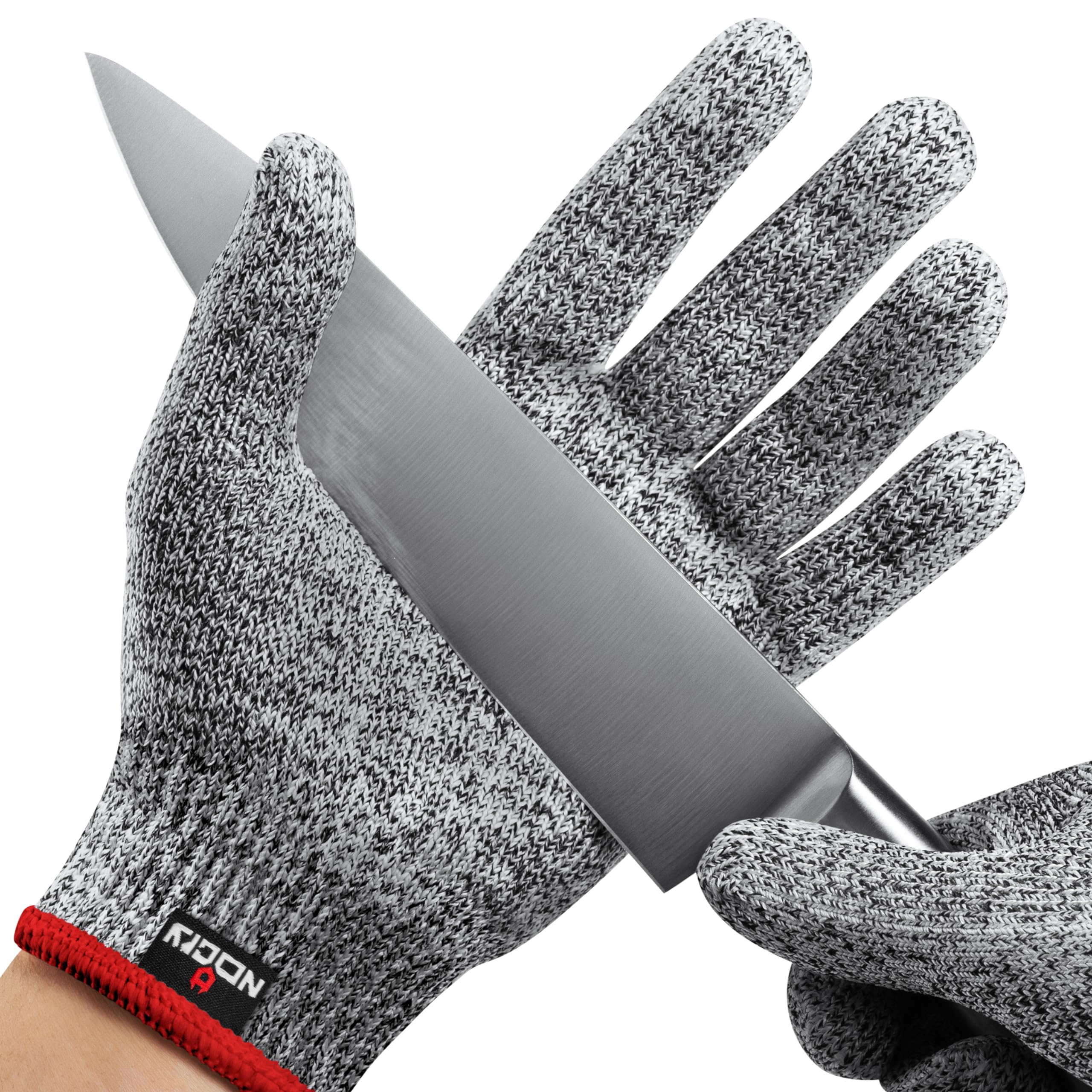 NoCry Schnittschutzhandschuhe Premium, lebensmittelecht – Schnittschutzlevel 5; beidhändig tragbar; maschinenwaschbar; hoher Tragekomfort und Geschicklichkeit; leicht; inklusive E-Book