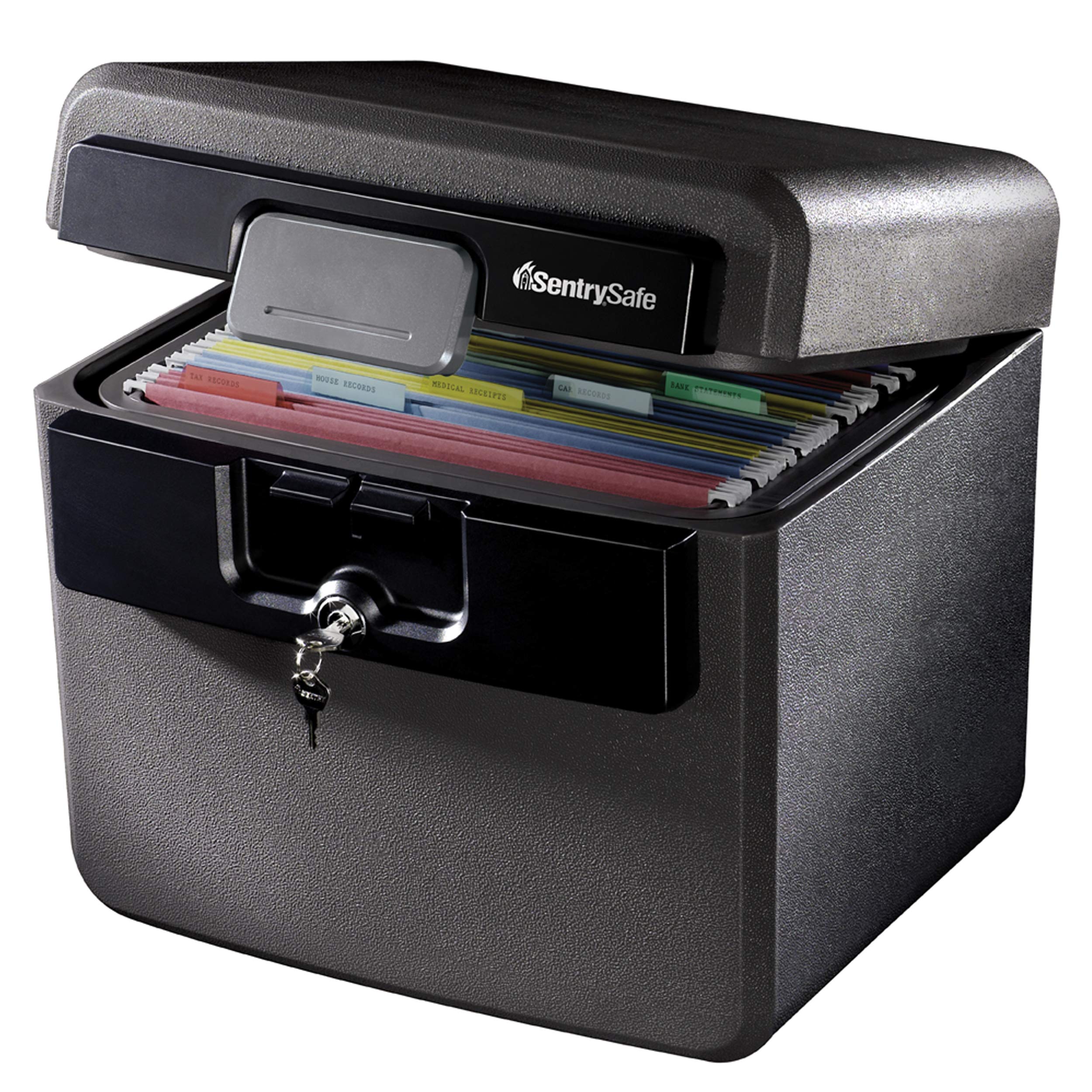 SentrySafe HD4100 Schwarzer, feuerfester und wasserdichter Safe für Aktenordner und Dokumente mit Schlüsselschloss, Außenmaße 36,3 x 39,4 x 34,3 cm