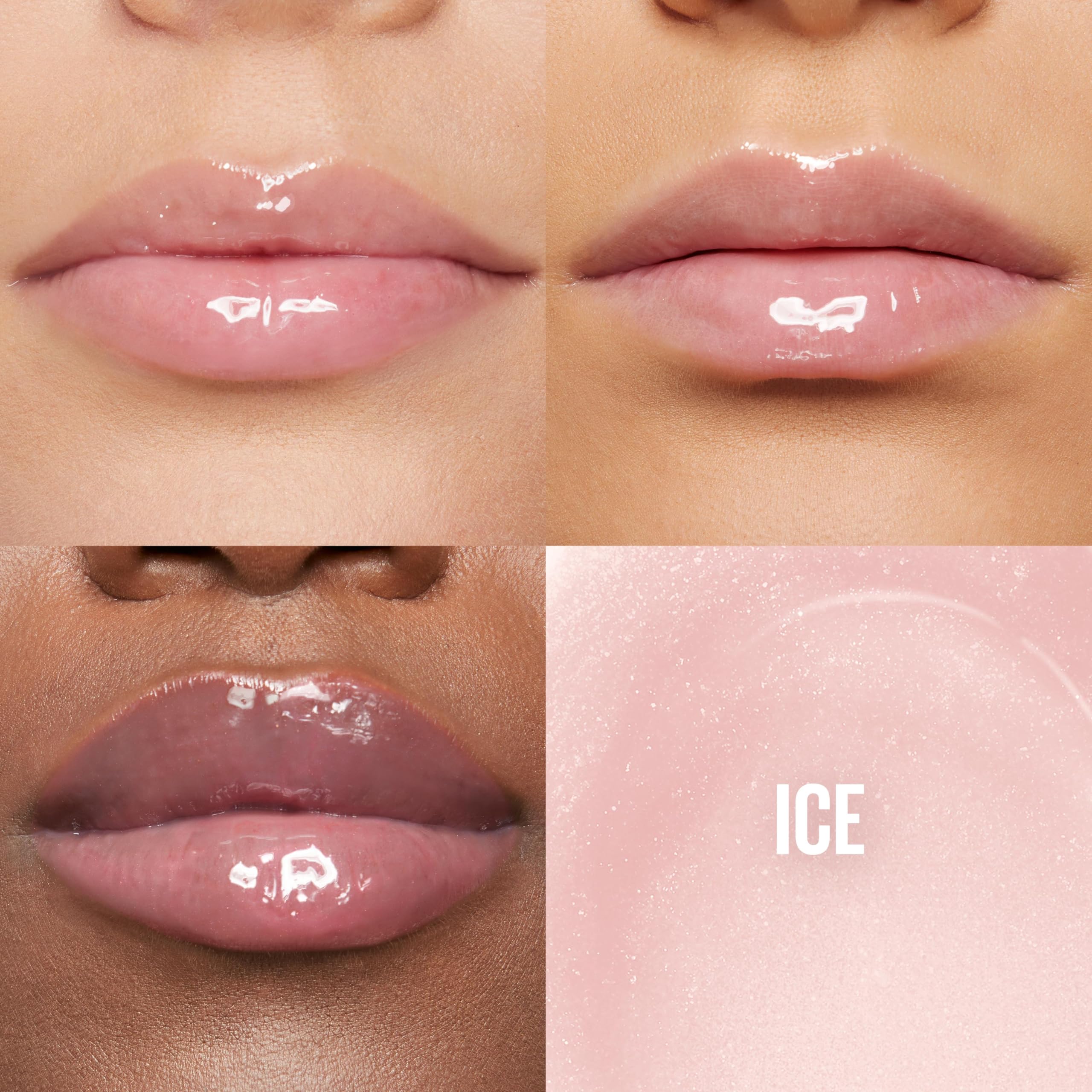 Maybelline Lifter Gloss, Hydrating Lip Gloss with Hyaluronic Acid, Ice, Pink Neutral, 0.18 Ounce