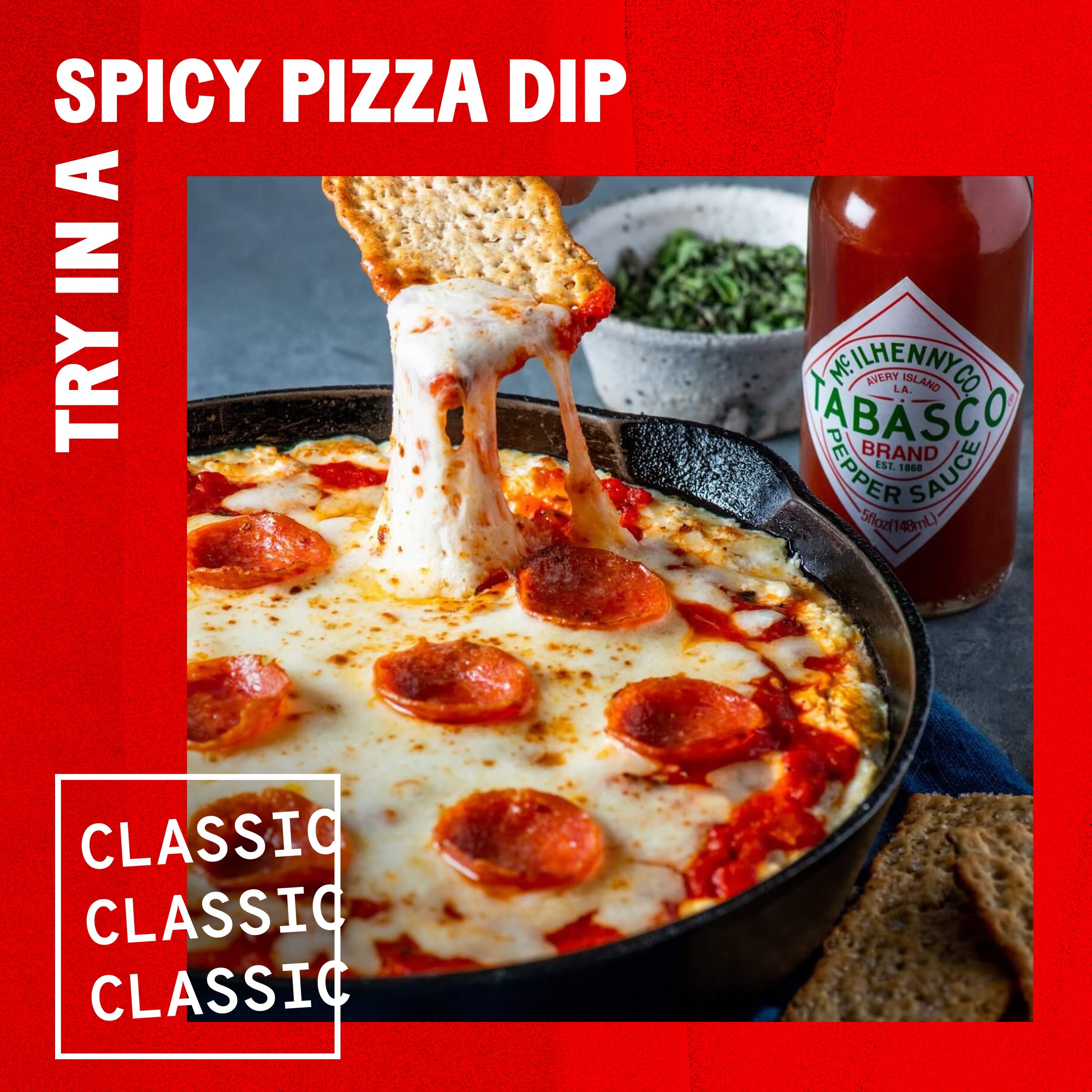 TABASCO Brand Original Red Pepper Hot Sauce, Medium Heat, Glass Bottle, Classic & Versatile Flavor, Three Simple Ingredients, Great for Dips, Tacos, Eggs, Pizza, Oysters & More, 2 Fl Oz (Pack of 1)
