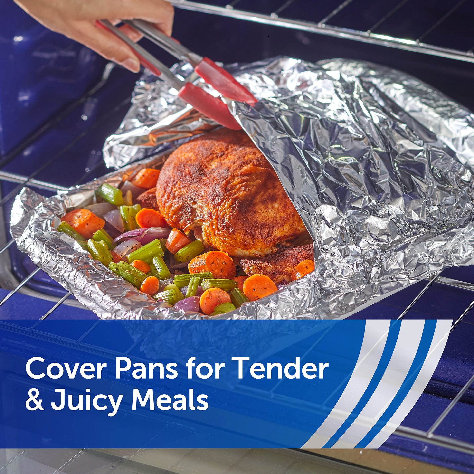 Reynolds Wrap Heavy Duty Aluminum Foil Roll, Thick Heavy Duty Foil for Added Strength and Durability, Secure Easy Open and Close Tab, 12 Inches Wide, 130 Sq. Ft.
