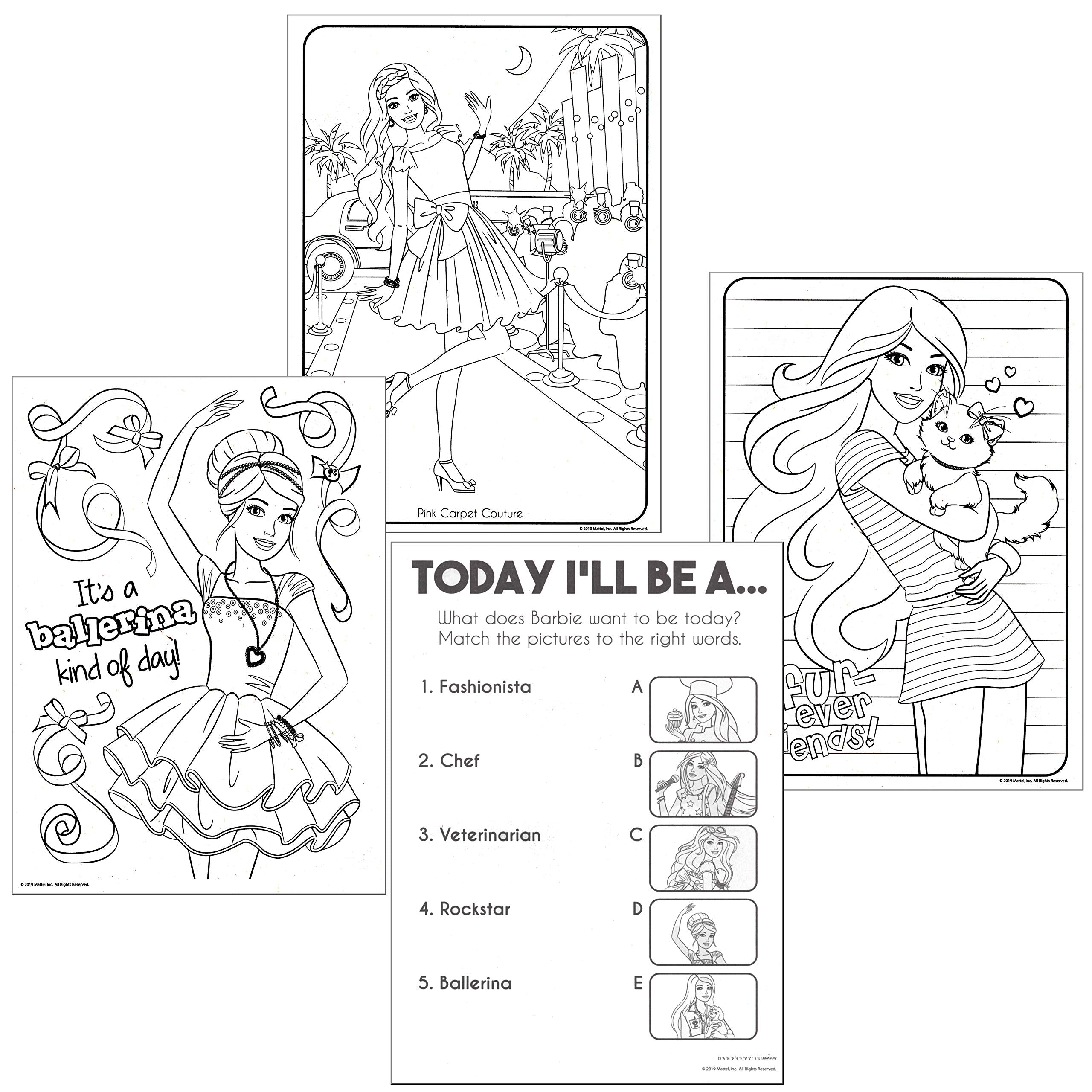 Lazy Days Barbie Live Life with Love Coloring and Activity Book - 96 Pages