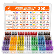 JOREST 300Pcs Car Fuse Assortment Kit, 160 Mini Blade Fuses Automotive + 90 Standard Auto Fuses + 50 Micro + Puller - Replacement for RV Camper Boat Truck (2Amp 3A 5A 7.5A 10A 15A 20A 25A 30A 35A 40A)