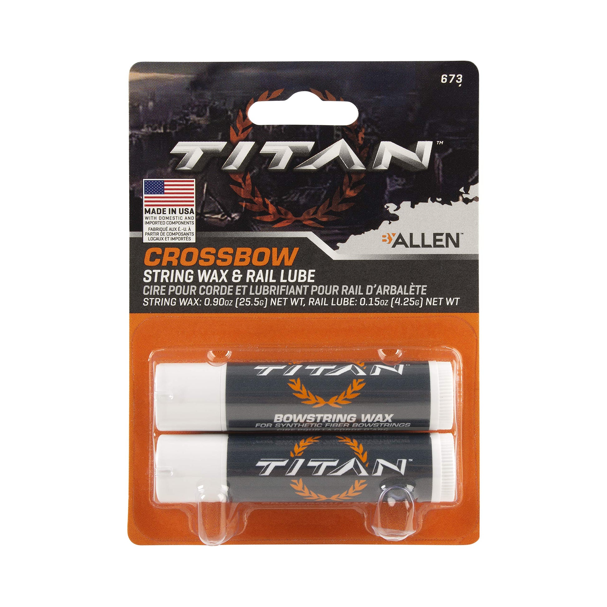 Allen Company Titan Crossbow String Wax for Synthetic Bowstrings and Rail Lube - Bow Hunting and Shooting Accessories - 2-Pack