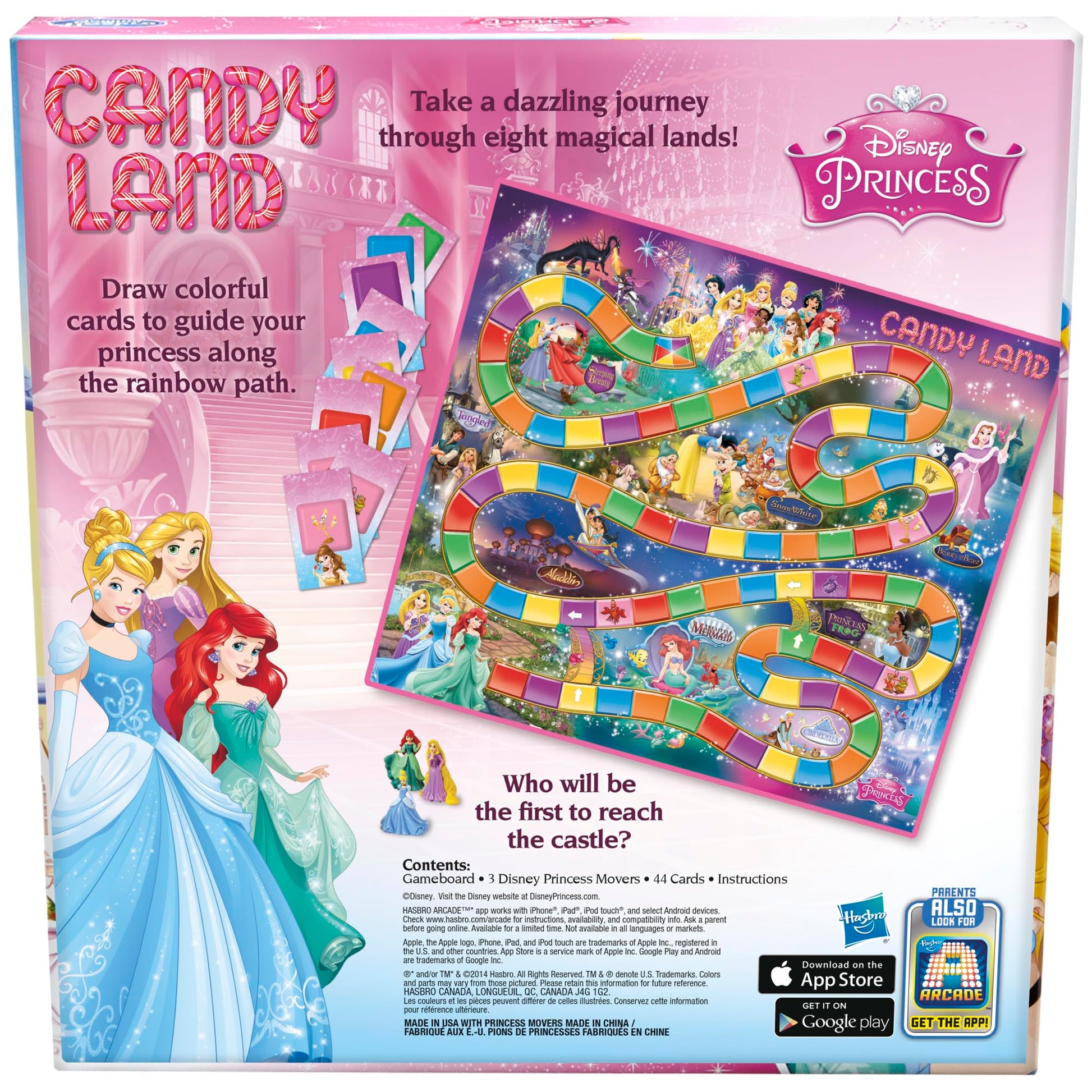 Hasbro Gaming Candy Land Disney Princess Edition Board Game, Preschool Games for 2 to 3 Players, Family Games for Kids Ages 3 and Up (Amazon Exclusive)