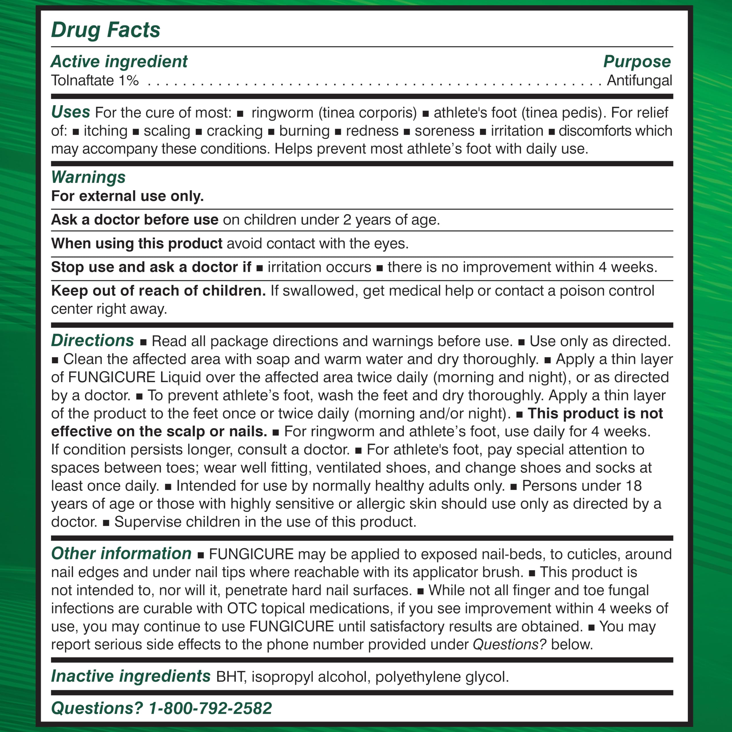 FUNGICURE Anti-Fungal Liquid - Kills 6 Types of Fungus - Clinically Proven - 1 fl oz