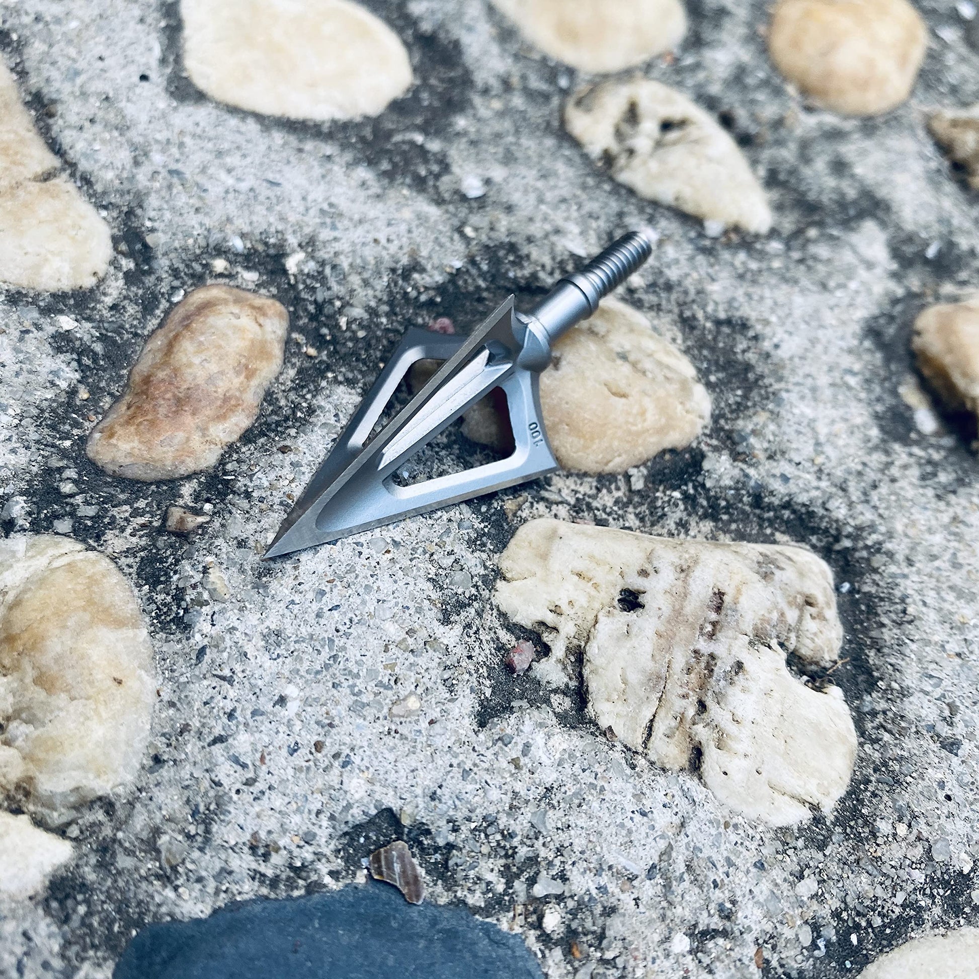 KEAUP 6 Pack Hunting Broadhead 100 Grain 420 Stainless Steel Fixed Blade Broadhead Arrow Tips Archery Arrowhead for Crossbow and Compound Bow